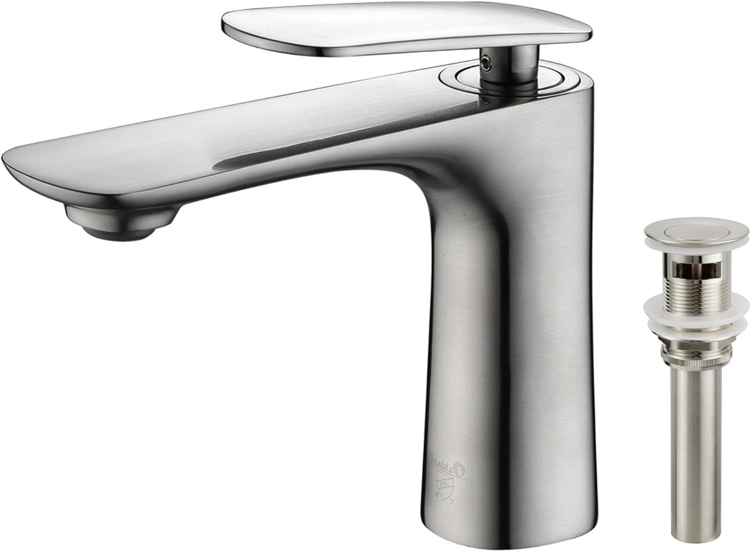 Single Hole Bathroom Faucet with Drain Assembly, Single Handle Bathroom Sink Faucet with Pop-up Drain Stopper (Chrome)