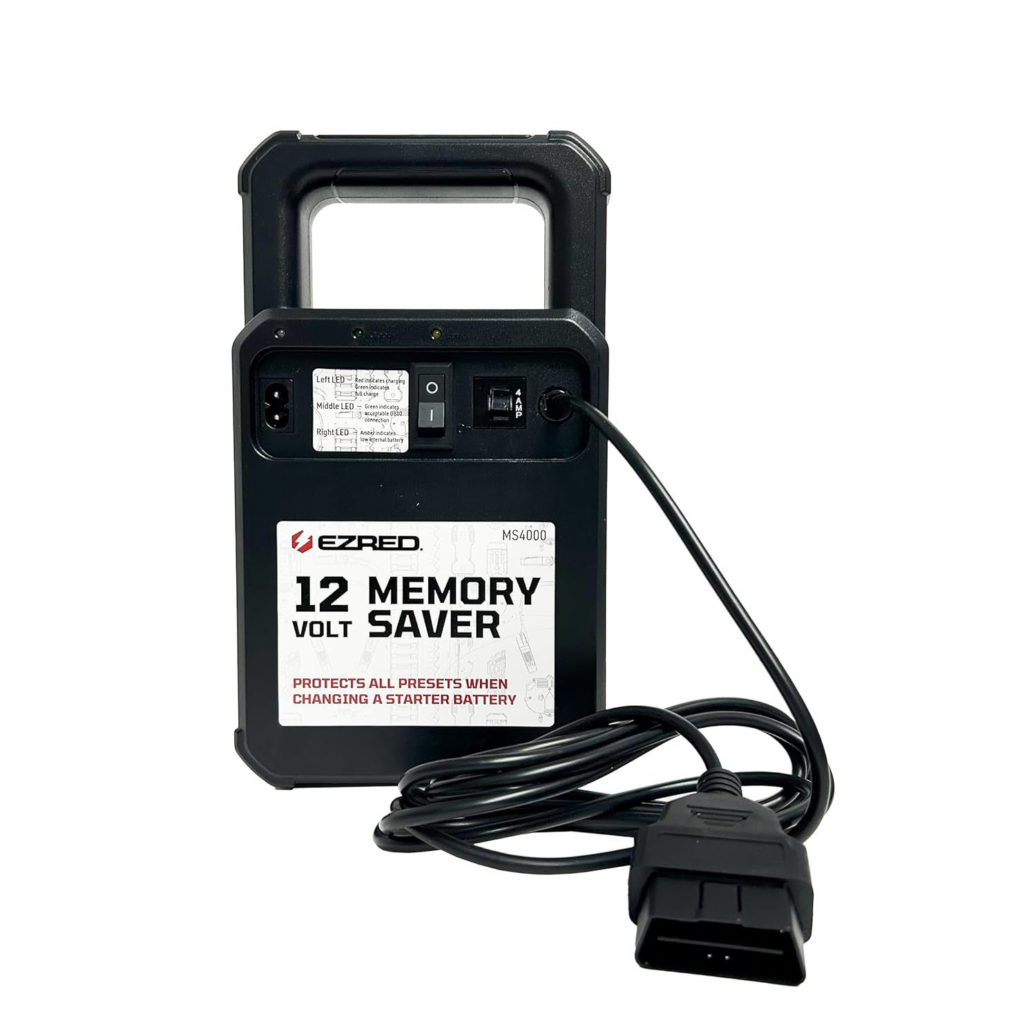 EZRED MS4000 Automotive Memory Saver With Built In Charger , Black