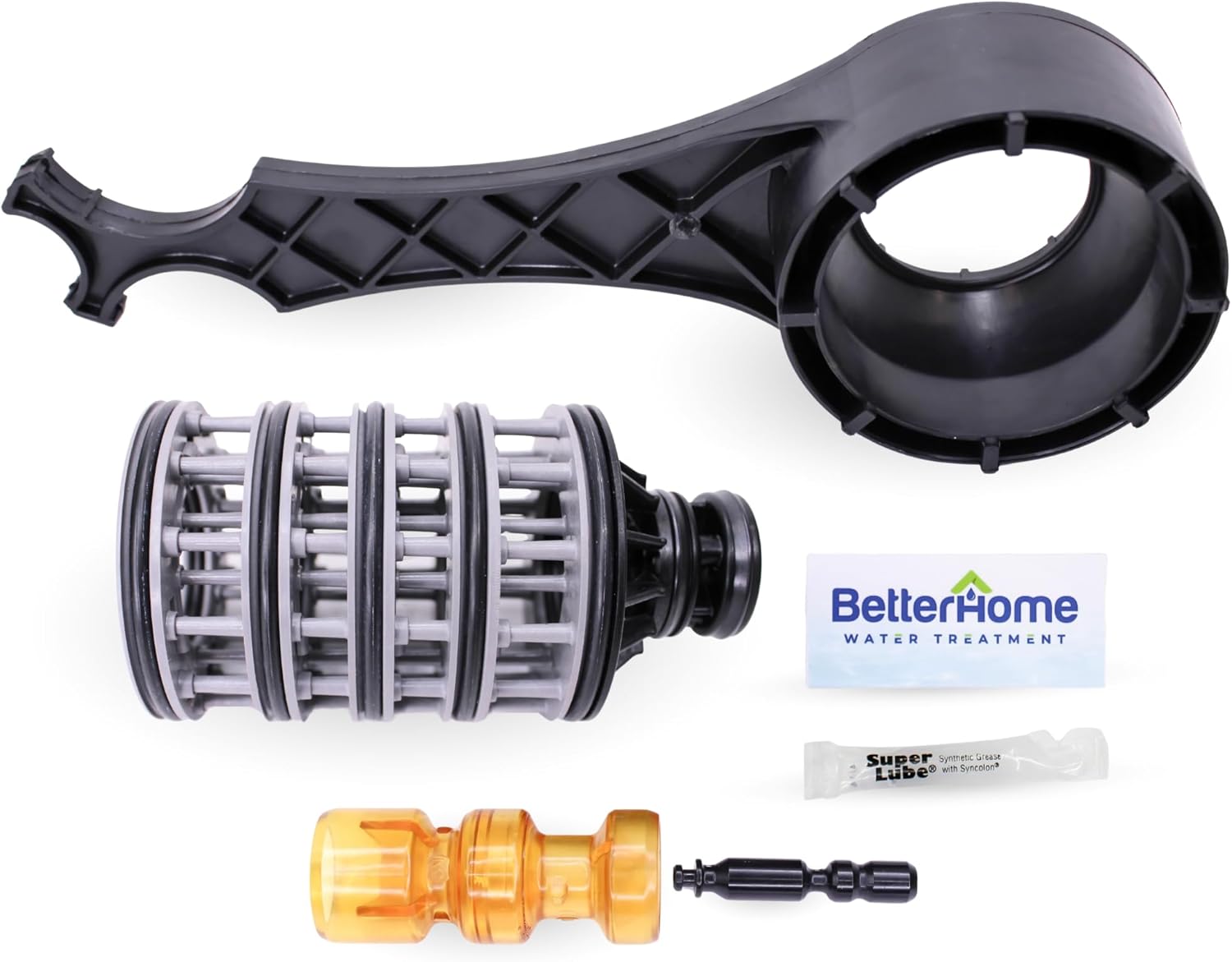 Complete GENUINE OEM Clack WS1 Water Softener Interior Rebuild Kit with Wrench - Parts Bundle Including Service Wrench, Spacer Stack, Downflow & Regenerant Pistons. Full Service Repair Kit