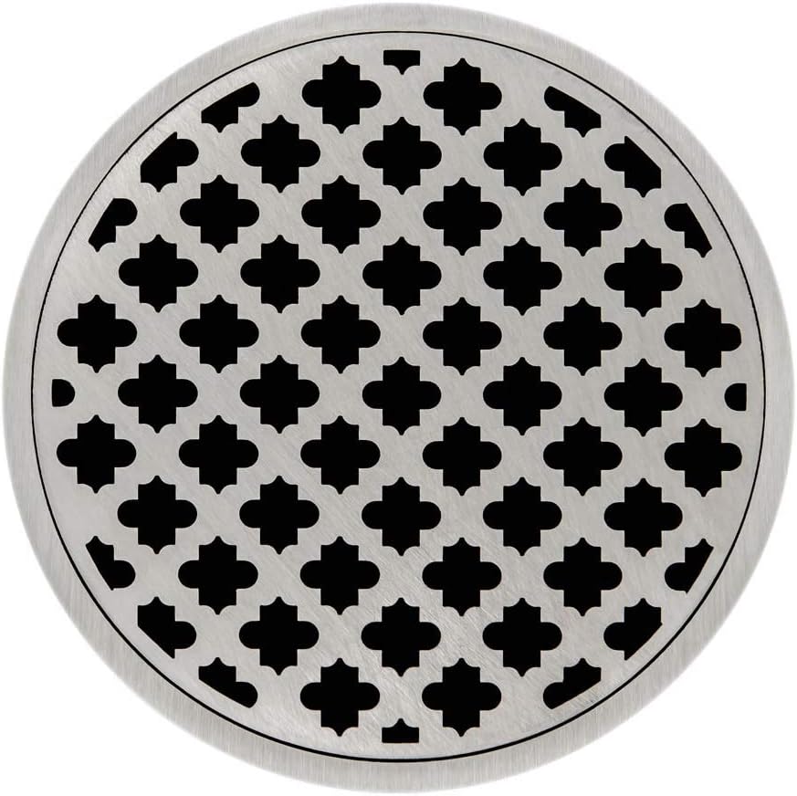Infinity Drains RMS 5 PS - 5” Decorative Top Plate - Moor Pattern for RM 5, RMD 5, RMDB 5 in polished stainless