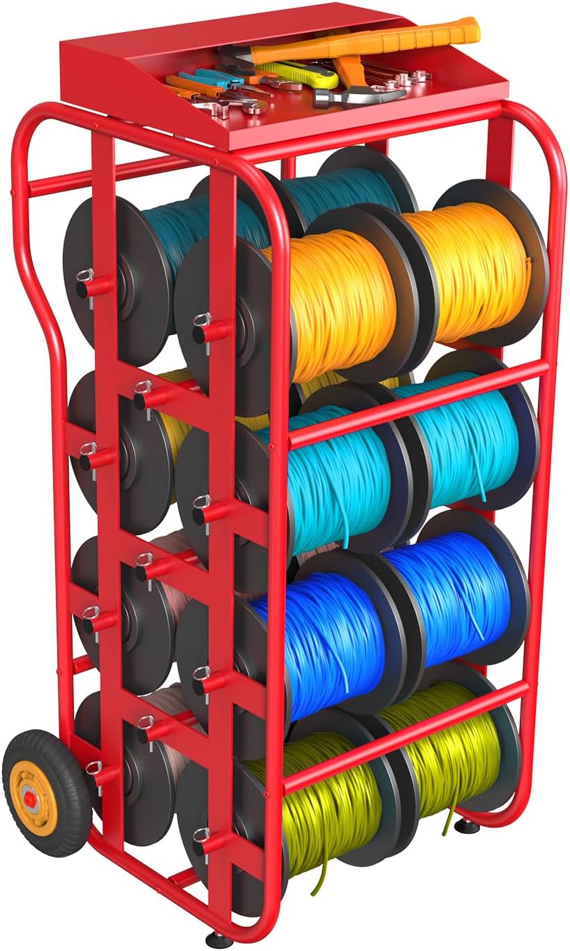 Wire Spool Rack,Cable Caddy,Portable Wire Holder for Efficient Cable Management,Multi-Spool Wire/Cable Dispenser for Electrical Industrial & Retail Use