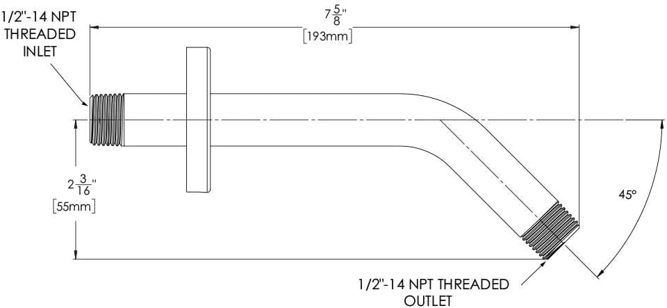 Speakman S-2510-MB Vector Shower Arm and Flange, Matt