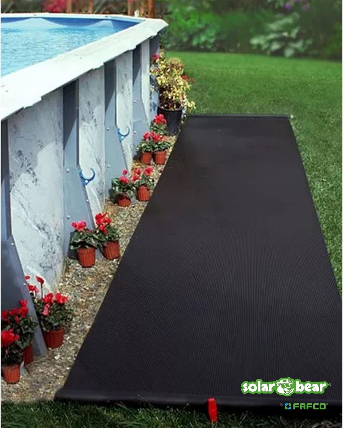 FAFCO Original 4 x 20 Feet Solar Bear Solar Pool Heater for Above-Ground Pools Universal with Connected Tube Design & Starter Kit