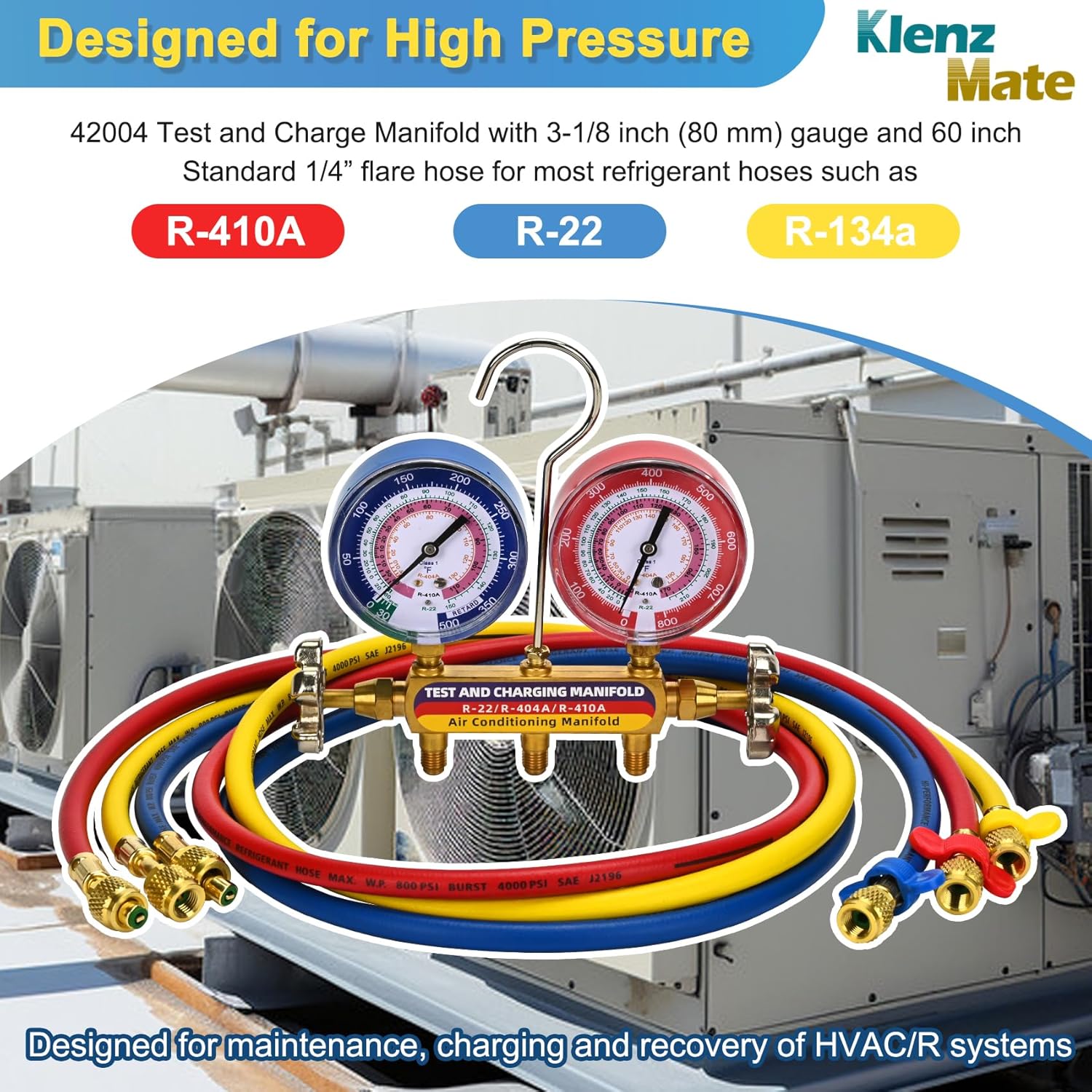 2025 Upgrade 42004 Test and Charging Manifold with 3-1/8