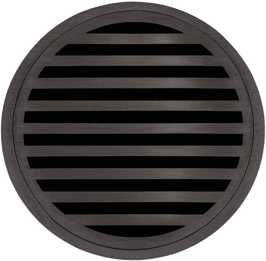 Infinity Drains RNS 5 ORB - 5” Decorative Top Plate - Lines Pattern for RN 5, RND 5, RNDB 5 in oil rubbed bronze