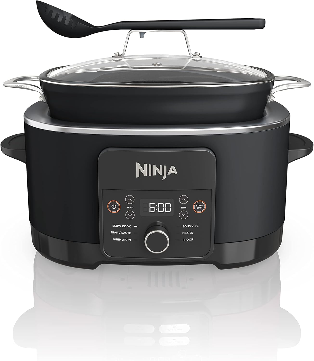 Ninja Foodi PossibleCooker PRO- Sous Vide & Proof 6-in-1 Multi-Cooker, with 8.5 Quarts, Slow Cooker, Dutch Oven & More, Glass Lid & Integrated Spoon, Oven Safe Pot to 500°F, Black, MC1010