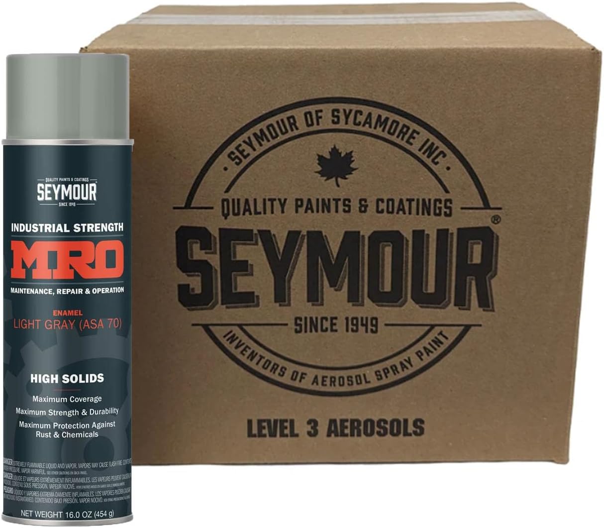 Seymour MRO Industrial Enamel 15 to 17 Oz. Light Gray (ANSI70) 6 Cans/Case