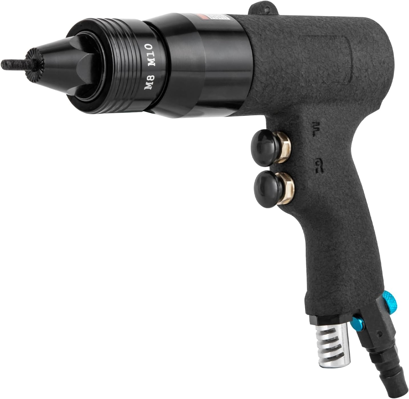 Pneumatic Rivet Nut Gun, Rivet Gun Pneumatic M5, M6, M8, M10 Air Rivet Nut Pull Setter Tool, Heavy Duty Adjustable Speed Air Rivet Gun 4pcs Mandrels Included with Each Size (M5, M6, M8, M10)