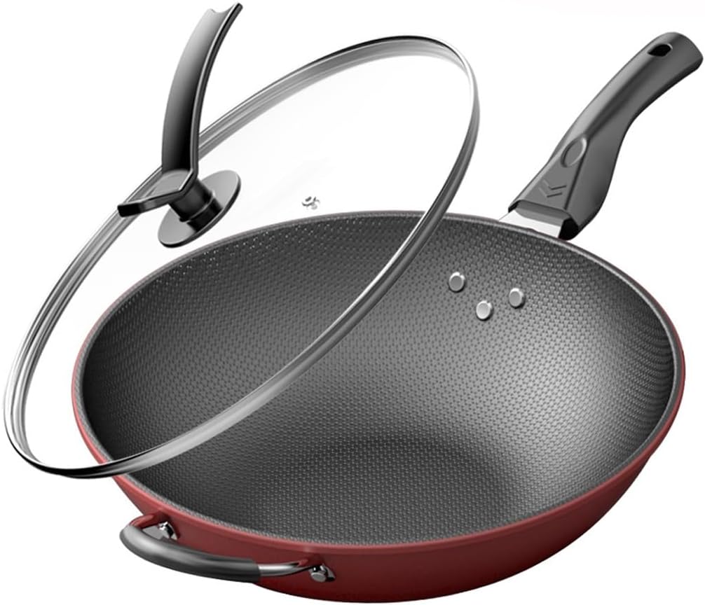 Cast Iron Pot Uncoated And Non Stick Wok Casserole Kitchen Cooking Skillet Cookware Pan Fry