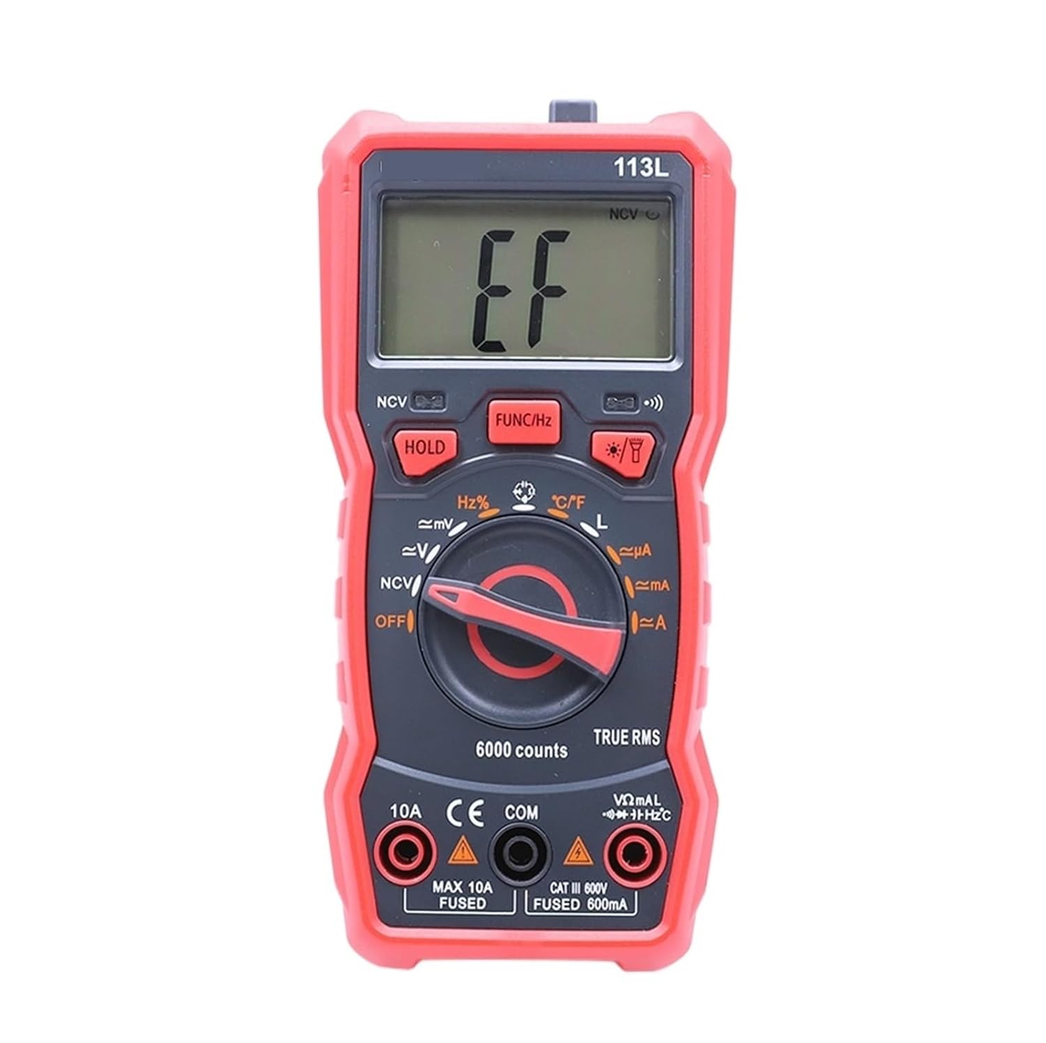 RM113L NCV Digital Multimeter 6000Counts Ranging AC/DC Voltage Current Meter inductance Flash Back Light