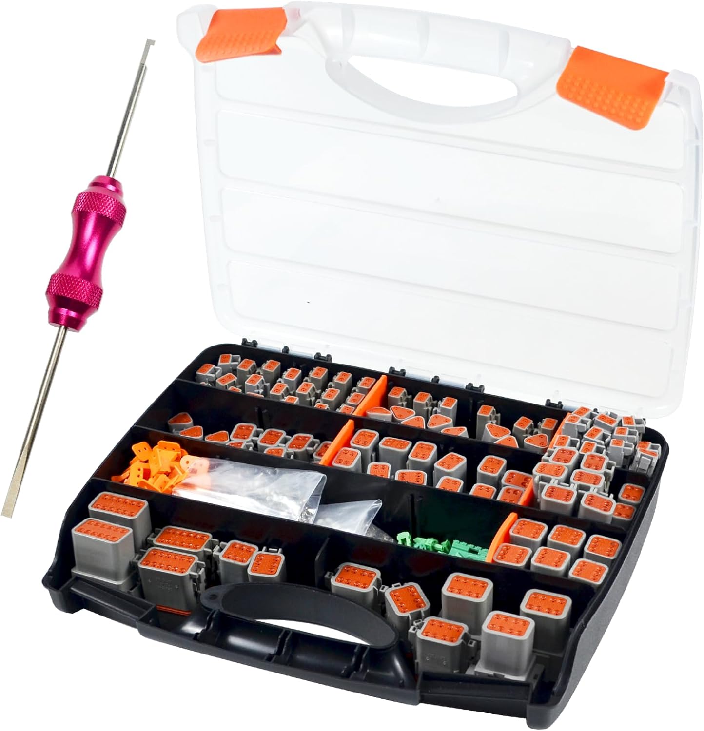 685 PCS Deutsch Connector Kit, 2 3 4 6 8 12 Pin Grey DT Connector with 16# Stamped Contacts, Deutsch Pin Connector Removal Tool, Waterproof Automotive Electrical Connector