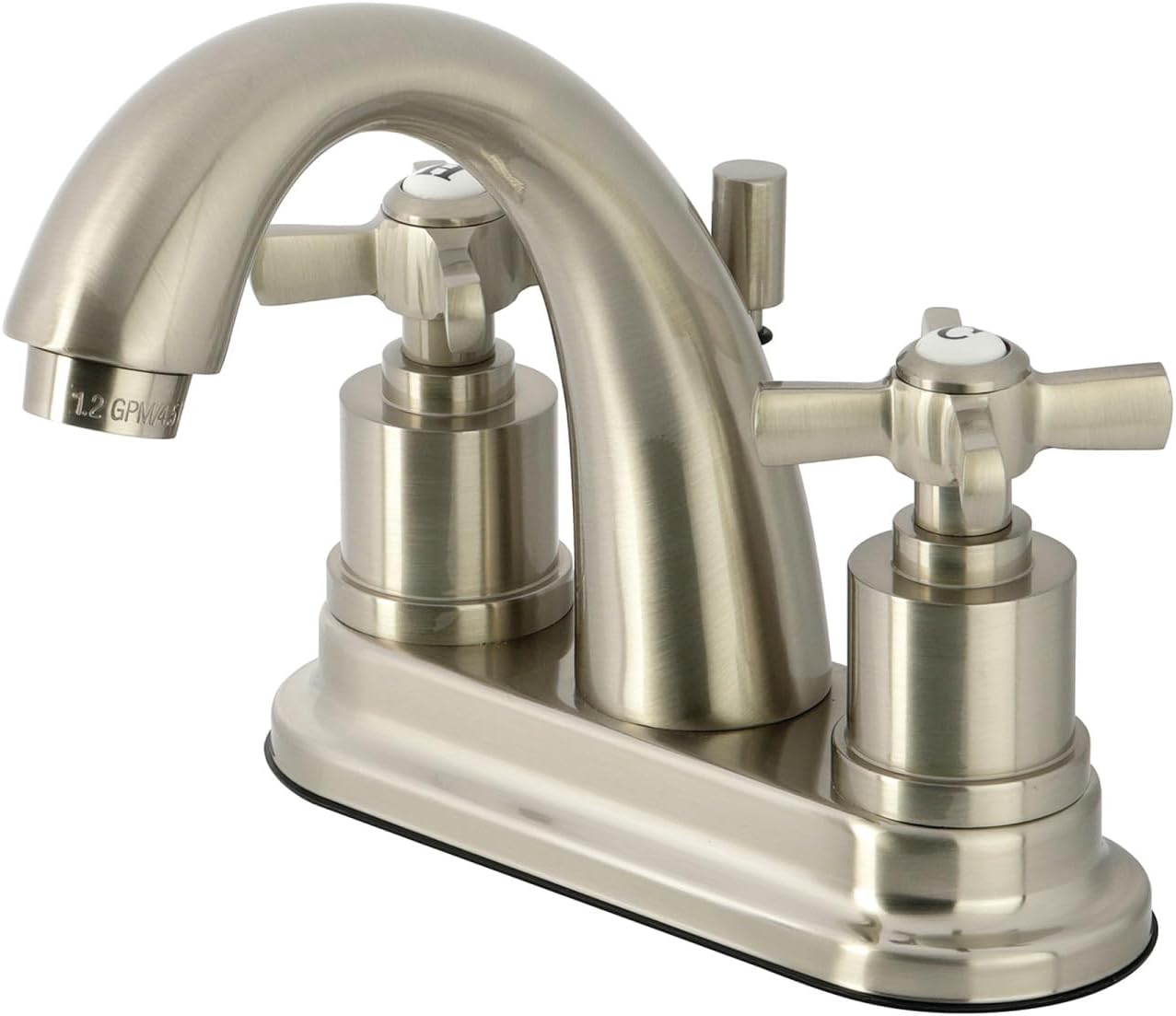 KINGSTON BRASS KS8612ZX Millennium 4-Inch Centerset Lavatory Faucet with Brass Pop-Up, Polished Brass