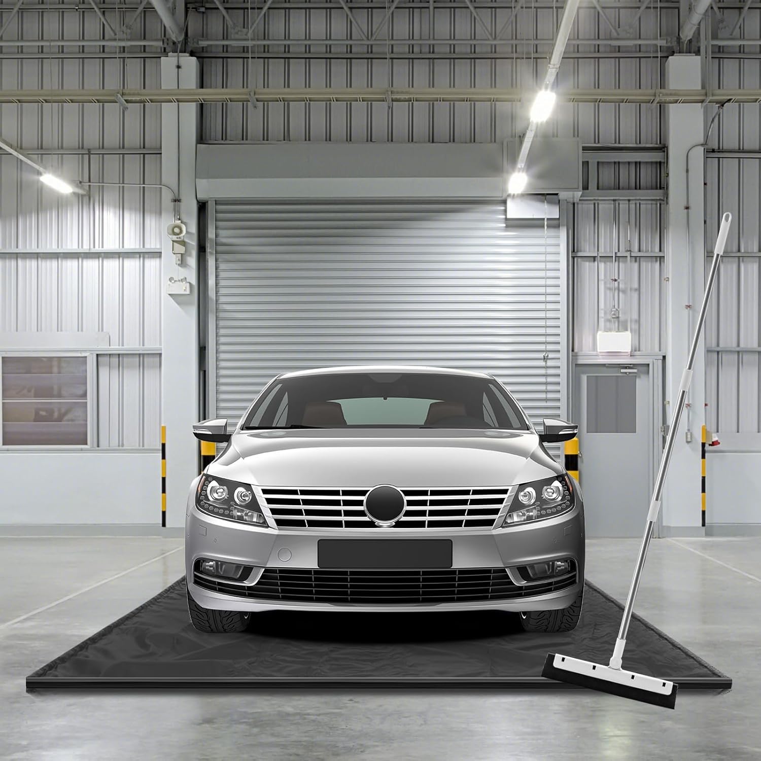 IRONMAX Garage Floor Mat, 9’ x 22’ Waterproof Floor Containment Mat with Cleaning Squeegee, Car Parking Mats Prevent Leaks Spills for Snow Ice Water and Mud
