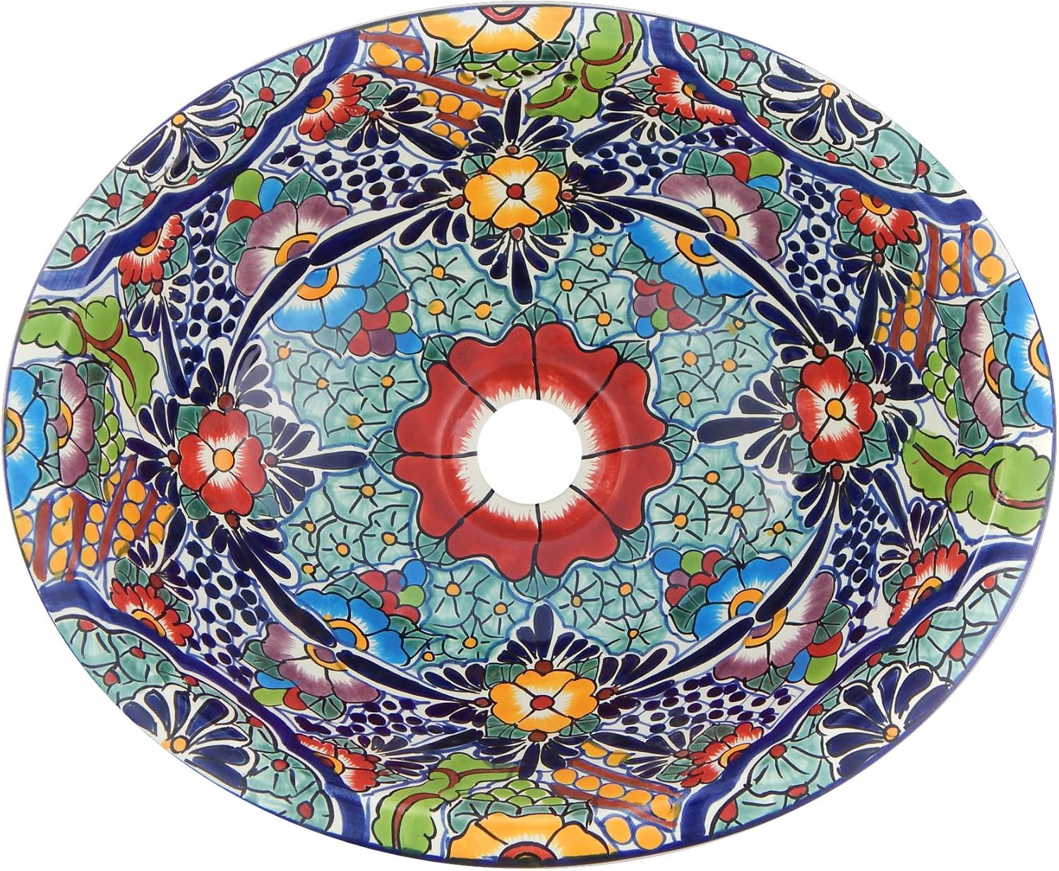 Talavera Mexican Handmade Ceramic Hand Painted Bathroom Sink 205