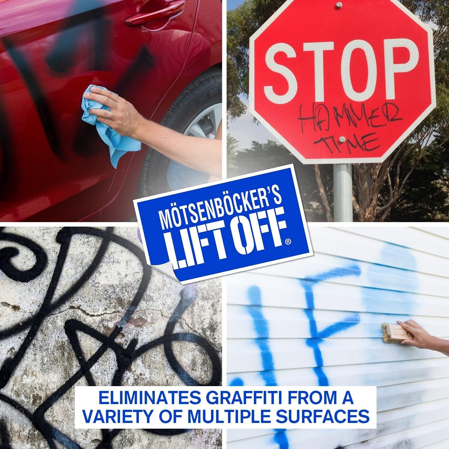 Motsenbocker's Lift Off 41103-6PK Spray Paint and Graffiti Remover Safely Removes Spray Paint, Acrylic, and Enamel From Wood, Metal, Concrete, Plastic, and More, Water-Based, 32 Fl Oz, Pack of 6