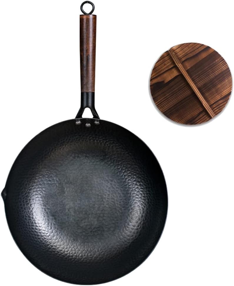 32cm Chinese Handmade Iron Wok Non-stick Non-coating Kitchen Cookware Pan