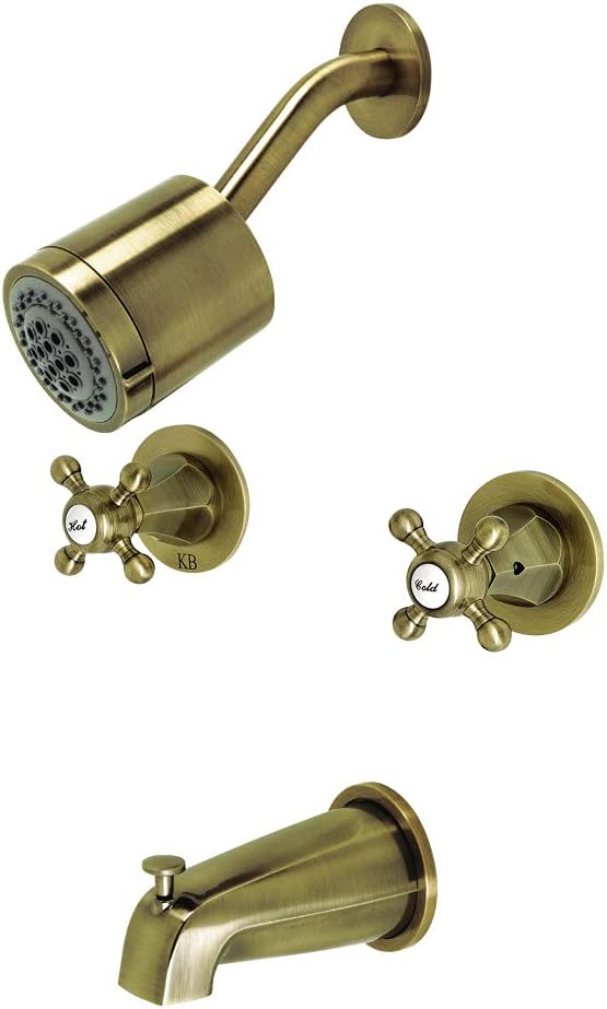 Kingston Brass KBX8141BX Metropolitan Double-Handle Tub and Shower Faucet in Polished Chrome