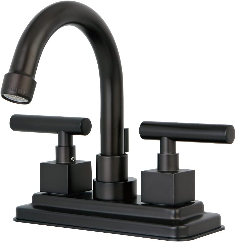 Kingston Brass KS8665CQL Claremont 4 in. Centerset Bathroom Faucet with Brass Pop-Up, Oil Rubbed Bronze