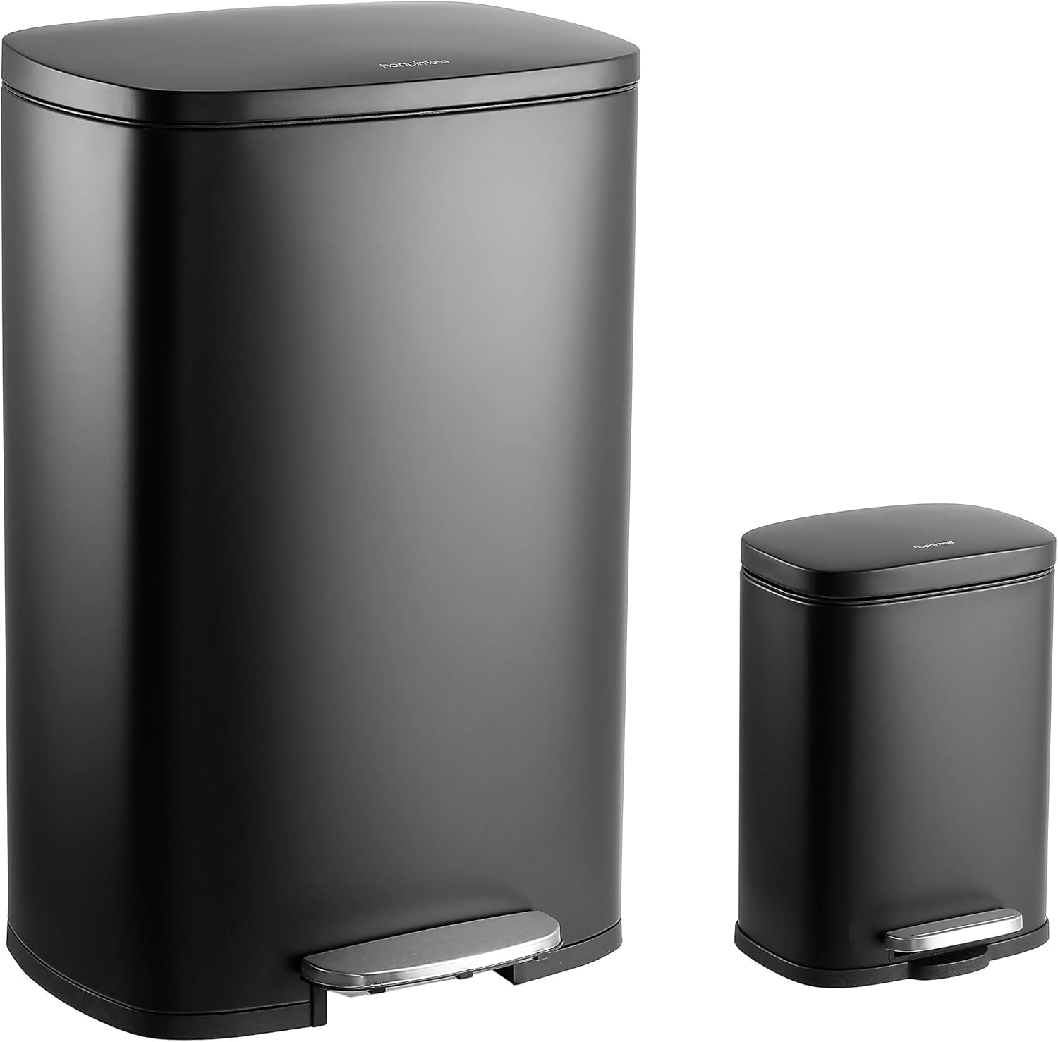 happimess HPM1006E Connor Rectangular 13-Gallon Trash Can with Soft-Close Lid and Free Mini Trash Can, Fingerprint Resistant, Modern, Minimalistic for Kitchen, Office, Bathroom, Pistachio Gelato
