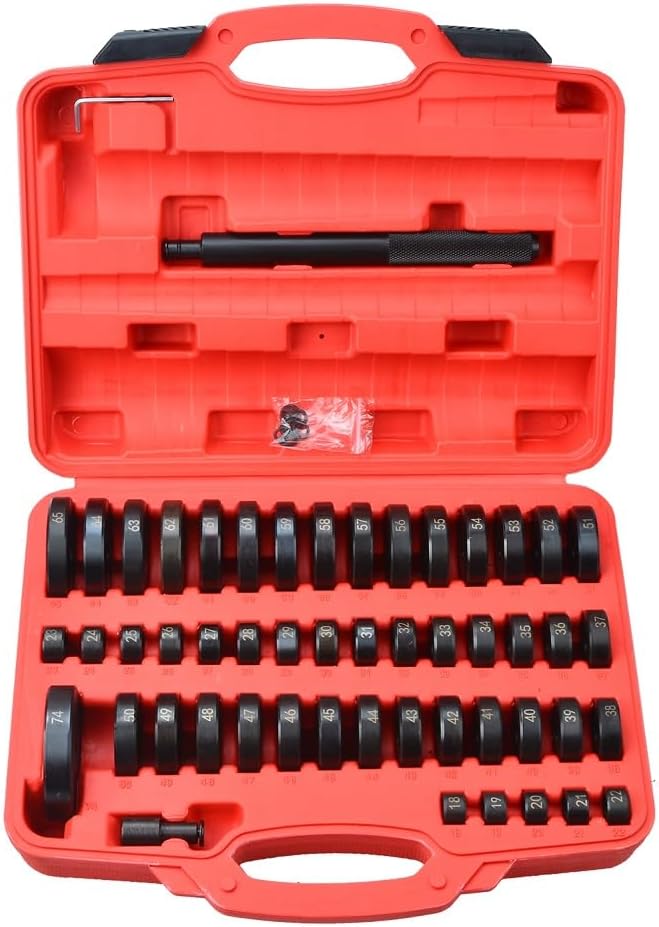 Prokomon 52Pc Custom Bushing Driver Tool Set and Transmission Wheel Axle Bearing Race and Seal Driver Set, Bush Removal Puller Bearing Press Tool Kit