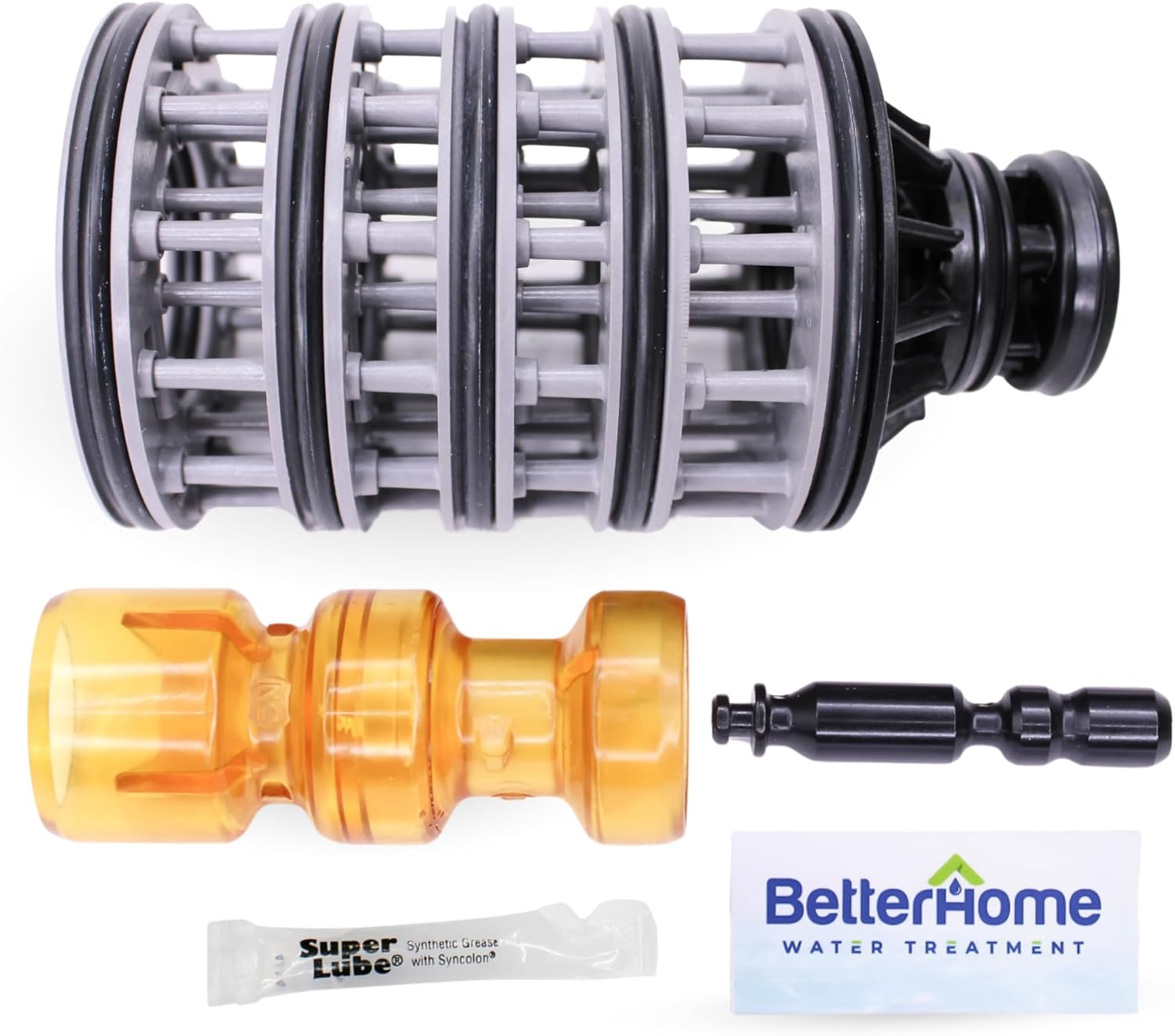 Complete GENUINE OEM Clack WS1 Water Softener Interior Rebuild Kit with Wrench - Parts Bundle Including Service Wrench, Spacer Stack, Downflow & Regenerant Pistons. Full Service Repair Kit