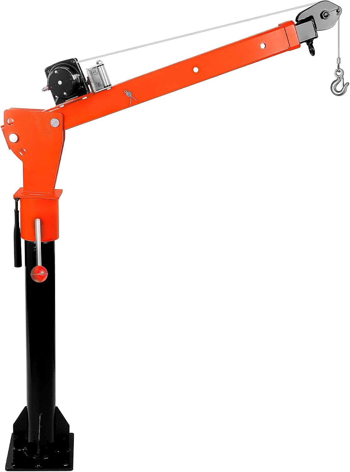 9.2L x 9.2W x 45.6 H with 2000 Lbs Electric Winch Truck Bed Hoist, Alloy Steel Construction with Locking Rotating Function Crane Truck, Crane Truck for Handling Machinery Parts (2000LBS)