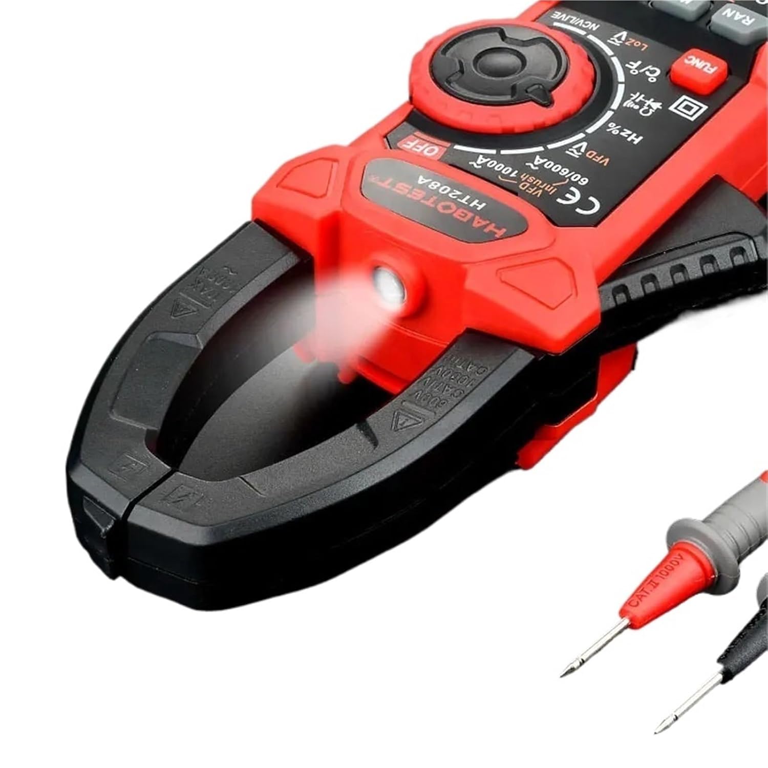1pc HT208 206 Digital Clamp Meter Pro 1000A 1000V AC Current Clamp True RMS Pliers Ammeter Voltmeter VFD REL Ohm(HT206B 600A Auto)