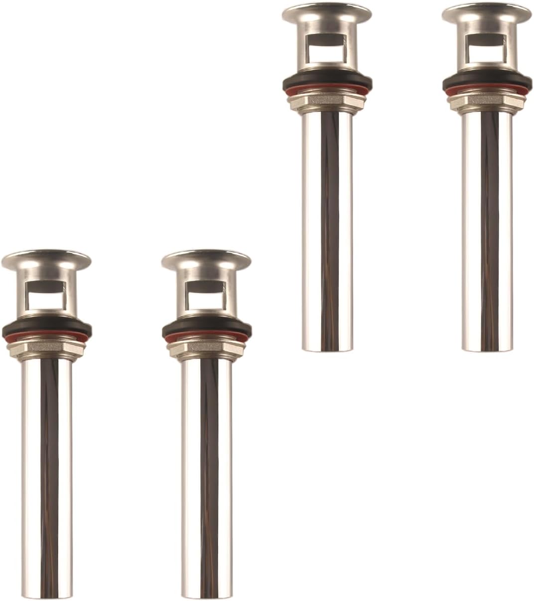 Metal World LD30201CP-4P 1-1/4 Inch Replacement Bathroom Sink Grid Strainer, Two Piece Chrome Plated Brass 4 Pack