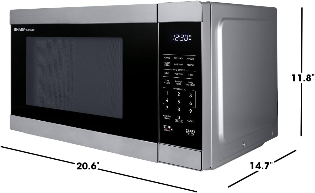 SHARP Countertop Microwave Oven with Removable 12.4