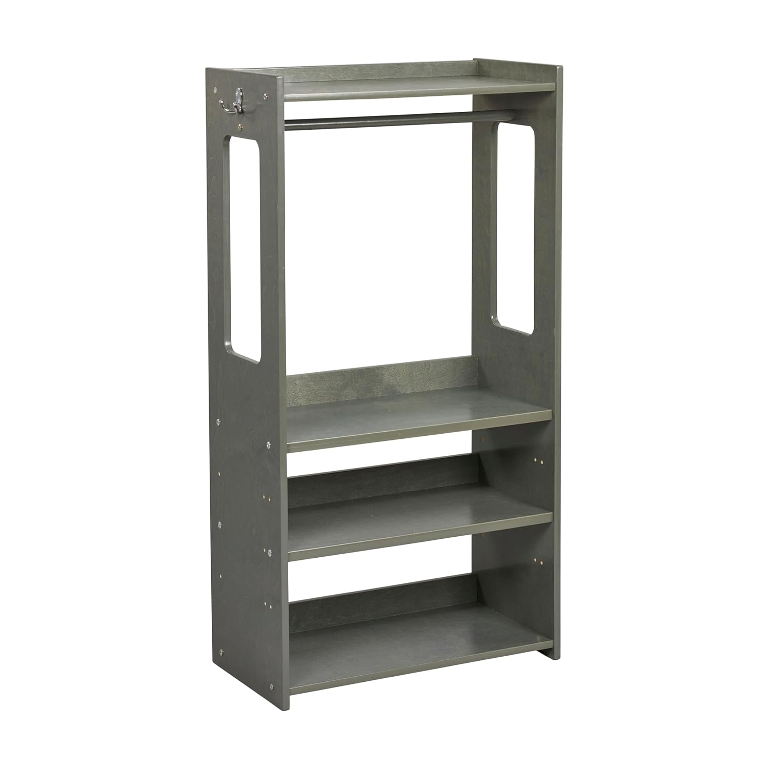 ECR4Kids TrendiTot Clothing Rack, Kids Wardrobe, Grey Wash