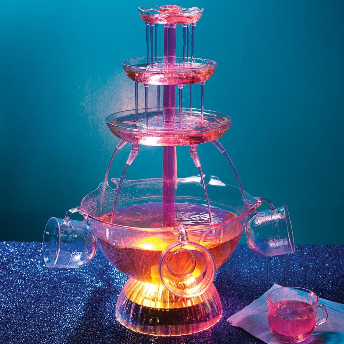 Anderson's Light Up Party Fountain, Wedding Reception, Buffet, Dessert Table, Birthdays, Special Events, Catering, Entertaining, 5 Cups