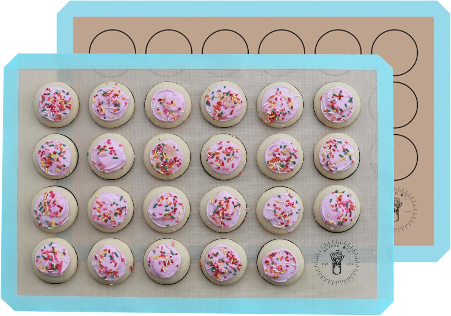Macaron Silicone Baking Mats - Set of 10 - Full Size - 16.5 x 24, Non-Stick Macaron Mat for Perfect Baking - Dishwasher & Oven Safe, Ideal for Macarons, Cookies, Bread, and More