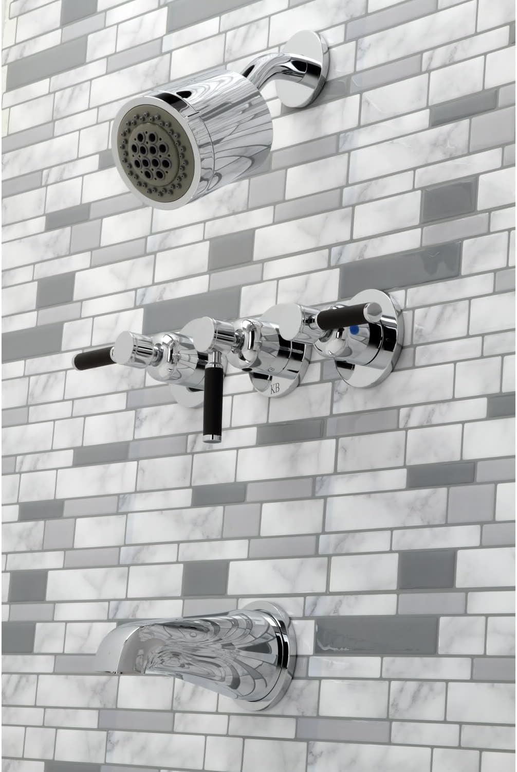 Kingston Brass KBX8133DKL Kaiser Tub and Shower Faucet, 7.13 x 14.13 x 5.13, Antique Brass