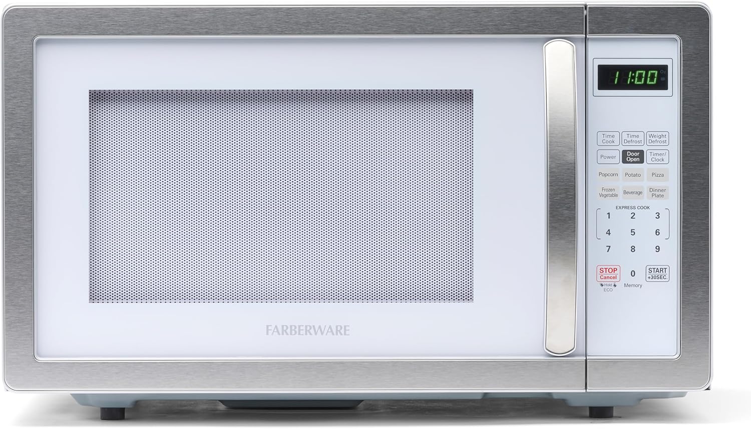 Farberware 1.1 Cu. Ft. Countertop Microwave Oven, White Platinum