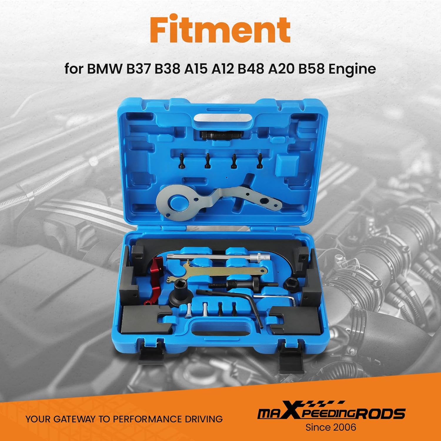 maXpeedingrods Engine Camshaft Alignment Timing Tool Kit for BMW Mini B37/ B38 A15 A12 / B48 A20 / B58 Engine, for BMW Mini F20 F21 F30 F31 F48 F54 F55 F60 G20 G30, 23PCS