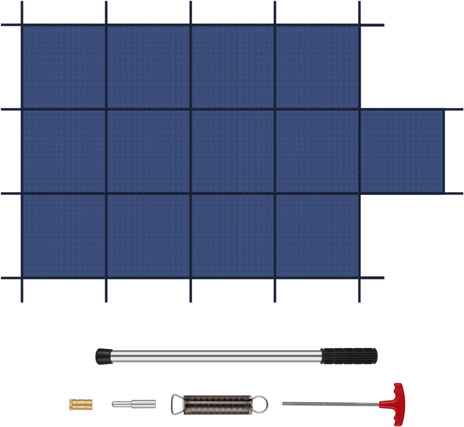 Pool Safety Cover Fits Rectangle Swimming Pool with Step, Mesh High Strength Solid inground Pool Cover,Winter Pool Covers for Inground Pools (Blue, Fits 18x36ft+4x8ft Pools with Center Step)