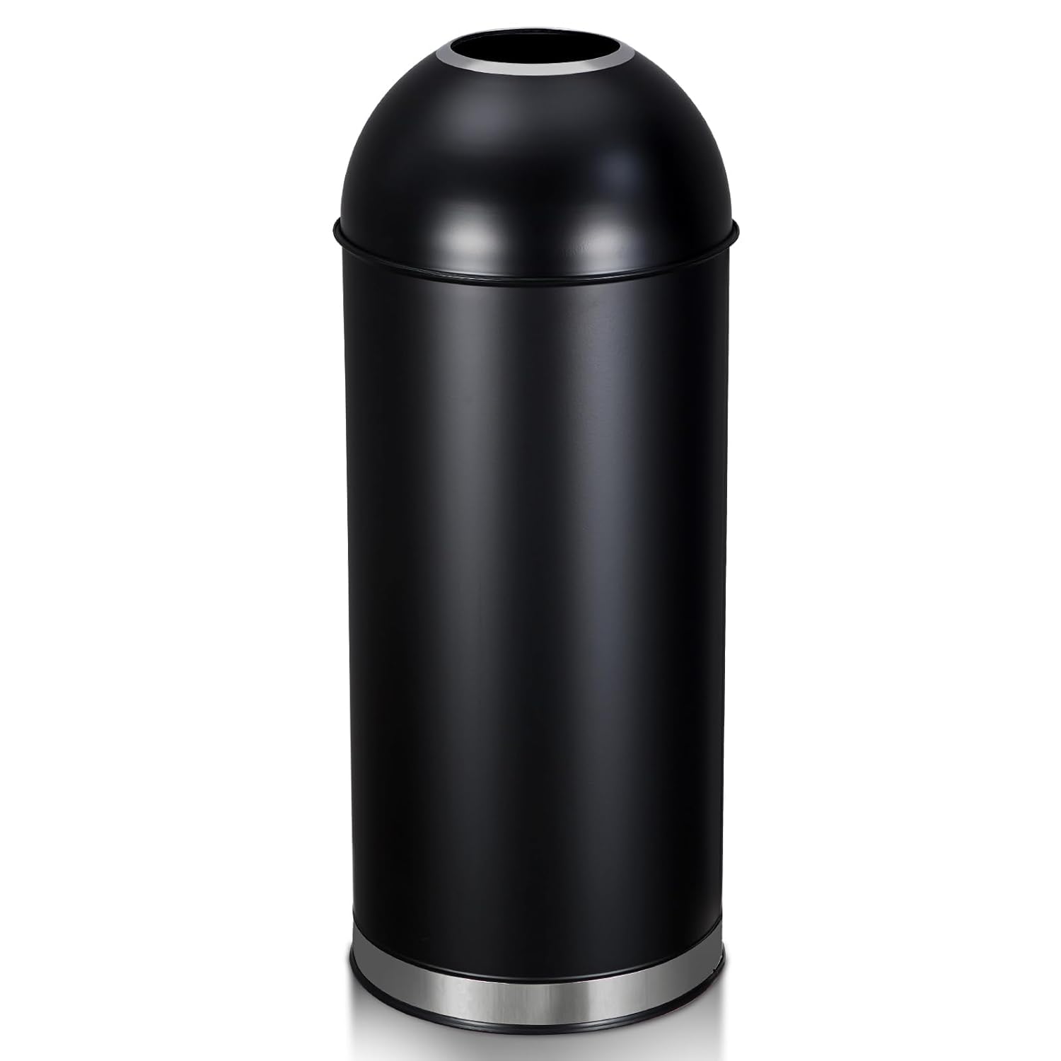 65L/17 Gallon Heavy Duty Stainless Steel Tall Commercial/Kitchen Trash Can, Round Open Top Waste Bin for Indoor and Outdoor, Durable Garbage Bin for Home Office Restaurant