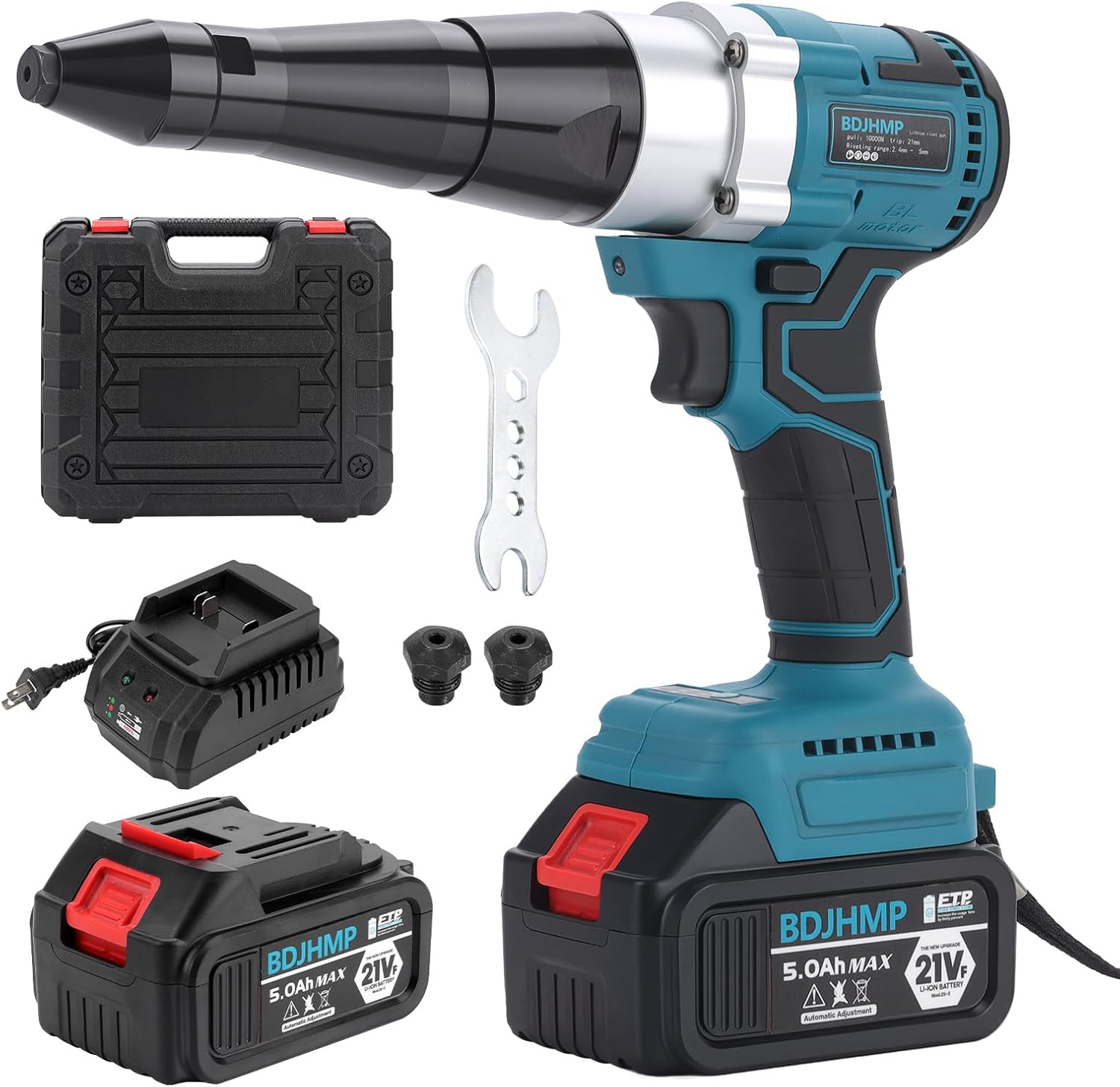 Cordless Brushless Rivet Gun, Portable Automatic Electric Riveter Kit for 1/8
