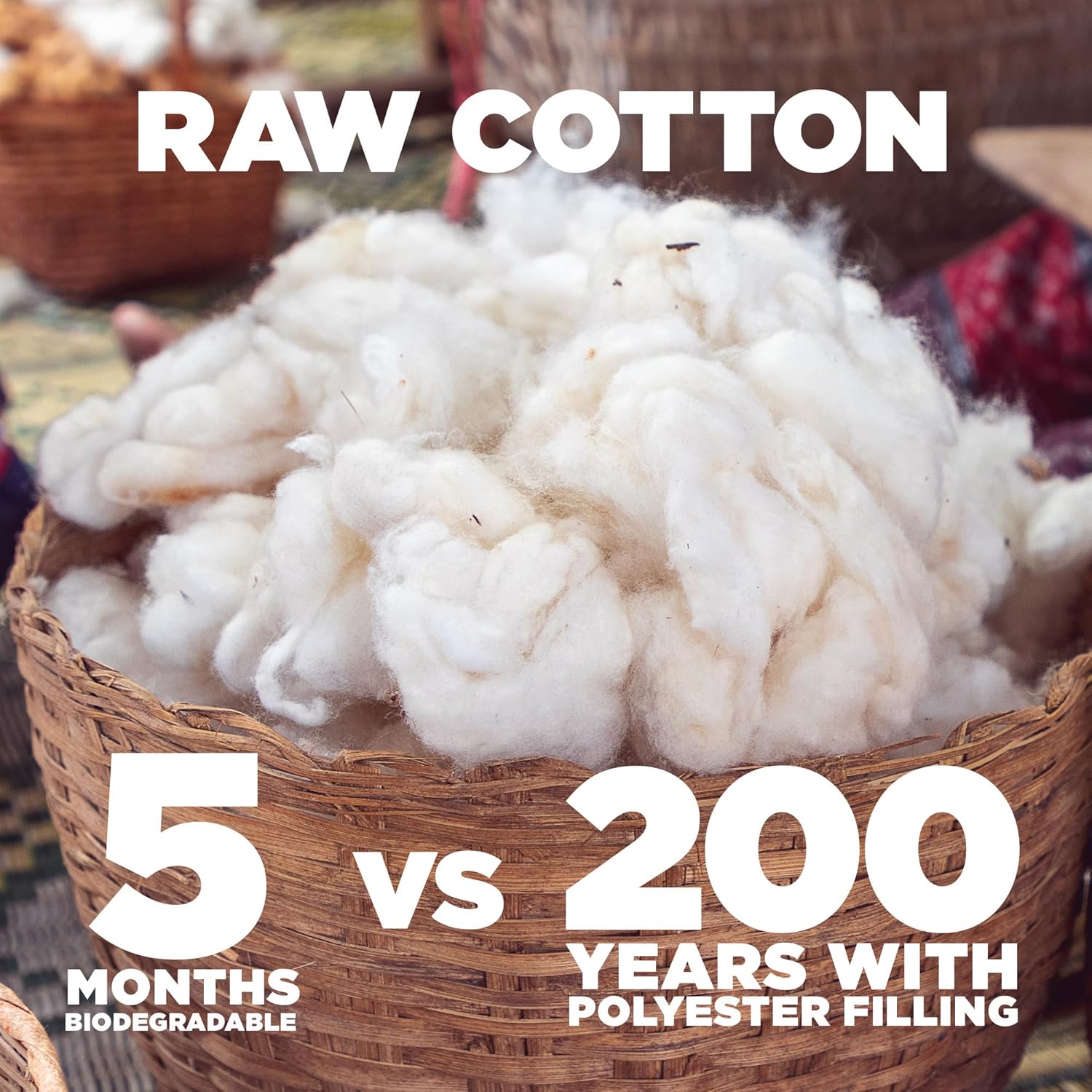 Grown in The USA Raw Cotton Stuffing/Batting. (10lb)