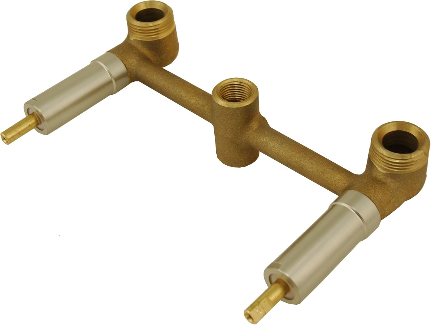 2-Handle Tub & Shower Rough-In Valve, Made by Plumb USA, Compatible For Delta 2-handle Shower Series 2600, Rough Brass and Brushed Nickel Finish