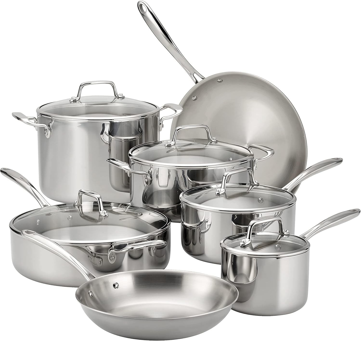Tramontina Tri-Ply Clad Stainless Steel 5-Quart Dutch Oven Pot with Glass Lid, Induction-Ready, Dishwasher-Safe, NSF-Certified