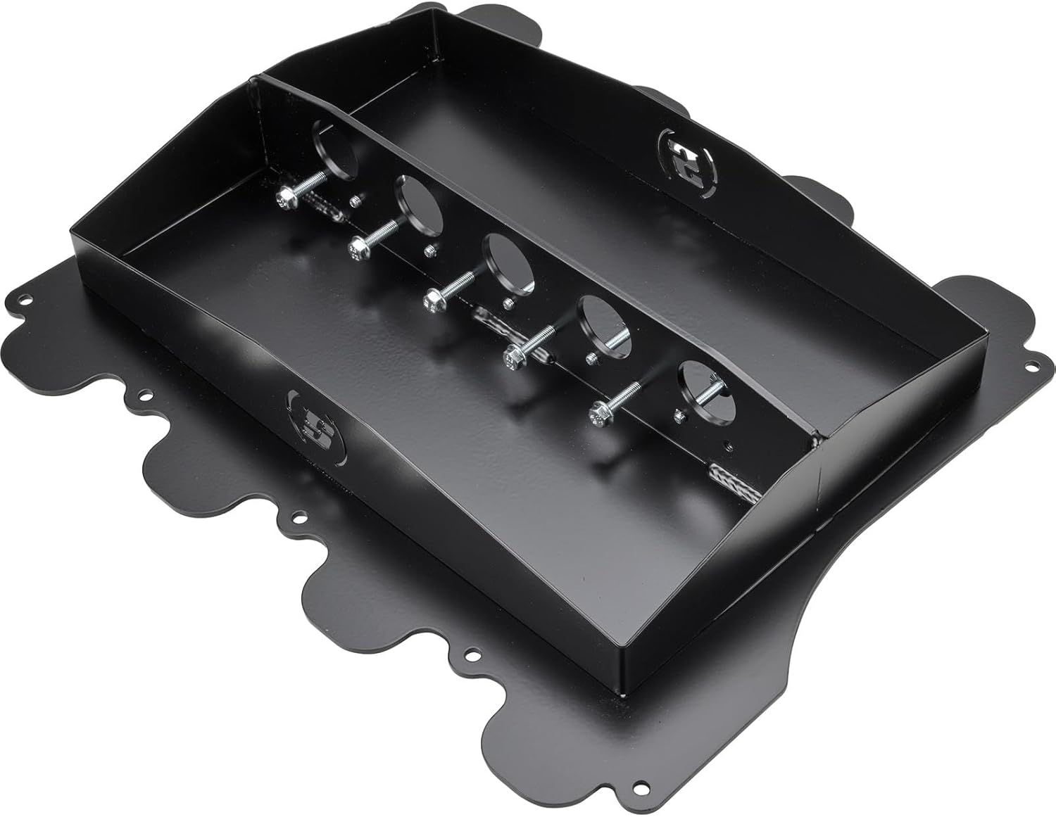 Speedway Motors BlockDock Ford Godzilla 6.8L/7.3L Engine Valley Cover Lift Plate, Long Style Steel Design with 1,000 lb Capacity, Five Adjustable Lift Points, Mounting Hardware