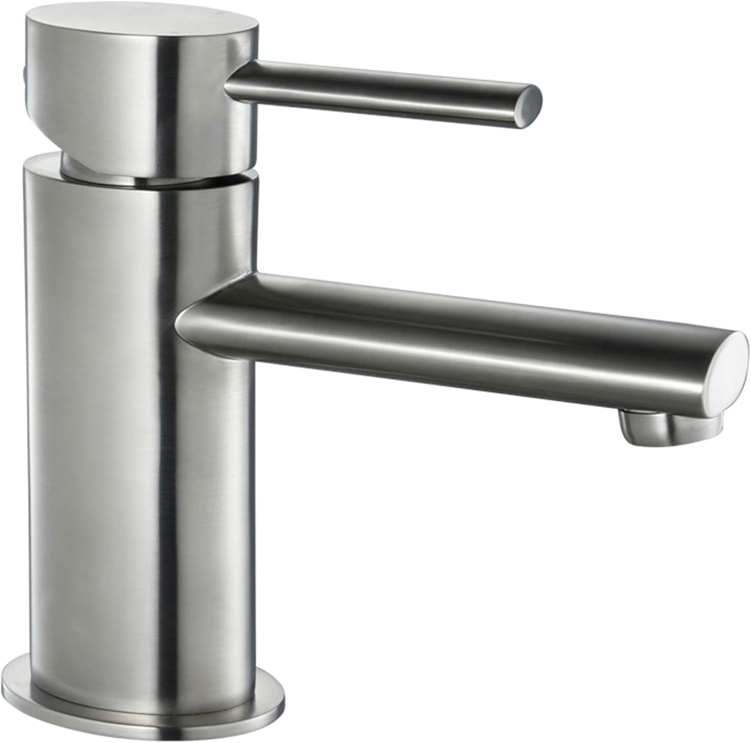 Blossom Brass Single Handle Bathroom Sink Faucet | Single Hole Modern Commercial Vanity Faucet | Lavatory Basin Tap with Water Hose | Easy Installation | F01 113 02 (Brushed Nickel)