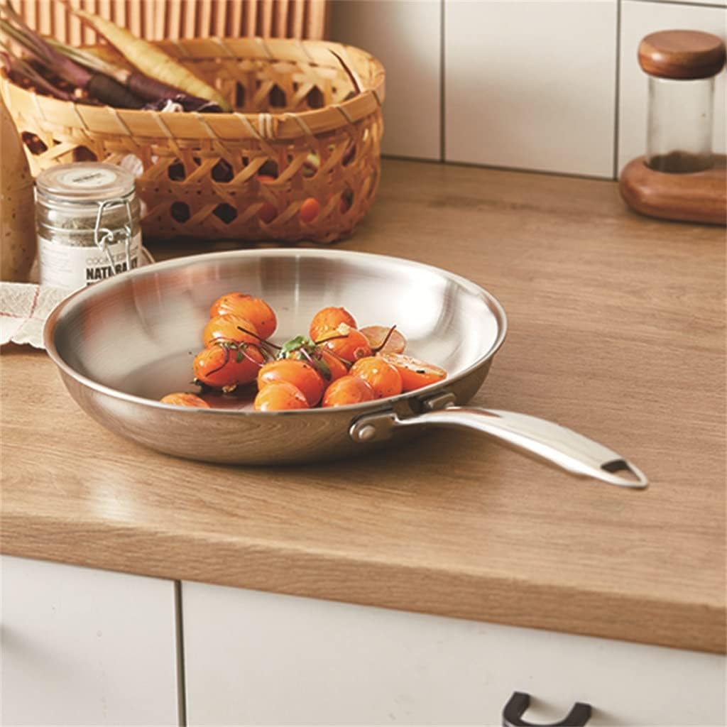 Non-stick Frying Pan Cooking Pot Fried Steak 304 Stainless Steel Skillet Egg Gas Stove Cooker Oven