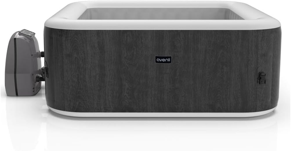 Avenli 4-Person Inflatable Square Spa - Carbon Grey