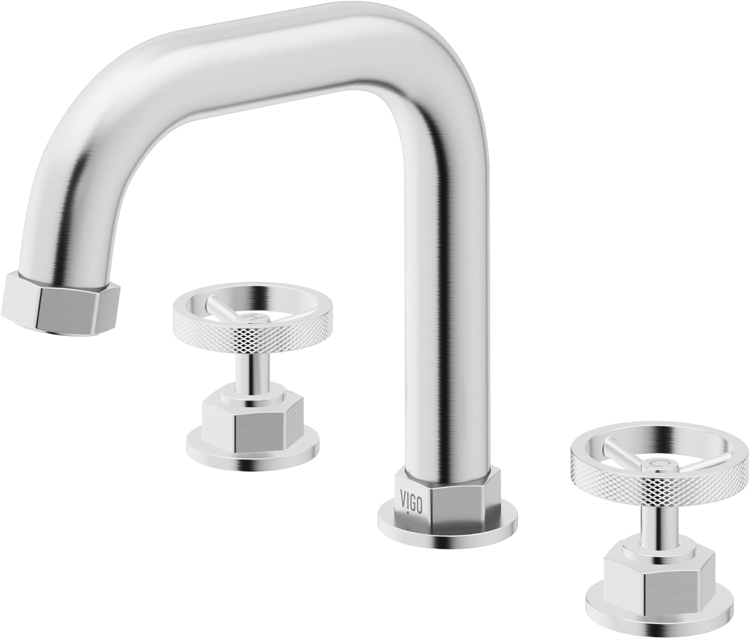 VIGO Hart 8'' H Two Handle Three-Hole Widespread Bathroom Faucet in Chrome-VG01305CH