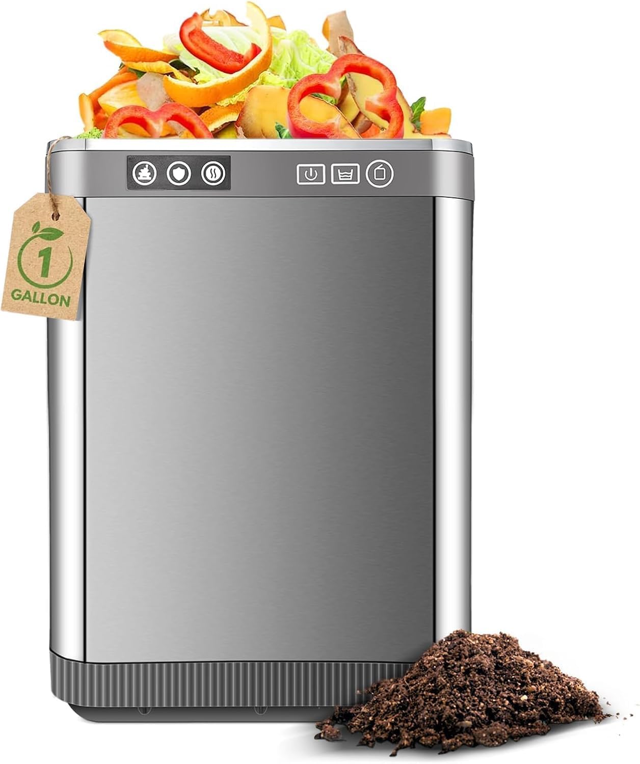 Food Waste Disposer for Kitchen, Odorless Kitchen Composter, Energy Efficient Countertop Quiet Compost Bin with Auto-Cleaning, Turn Food Waste into Compost