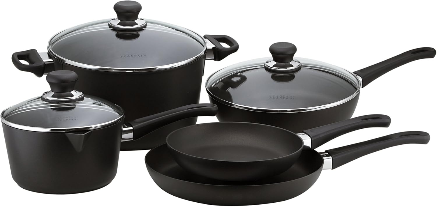 Scanpan Classic Induction 10 Piece Cookware Set – Compatible with All Cooktops, Induction Ready, Metal Utensil Safe, Oven Safe to 500°F, Dishwasher Safe