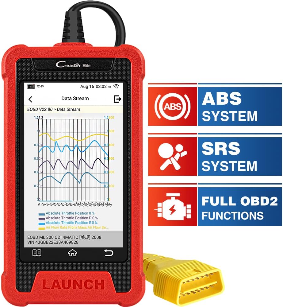 Launch Creader 200 OBD2 Scanner 2025 Engine/ABS/SRS/Transmission Car Diagnostic Scan Tool, 4 System Code Reader, Auto Vin, Full OBD2 Function, Lifetime Update