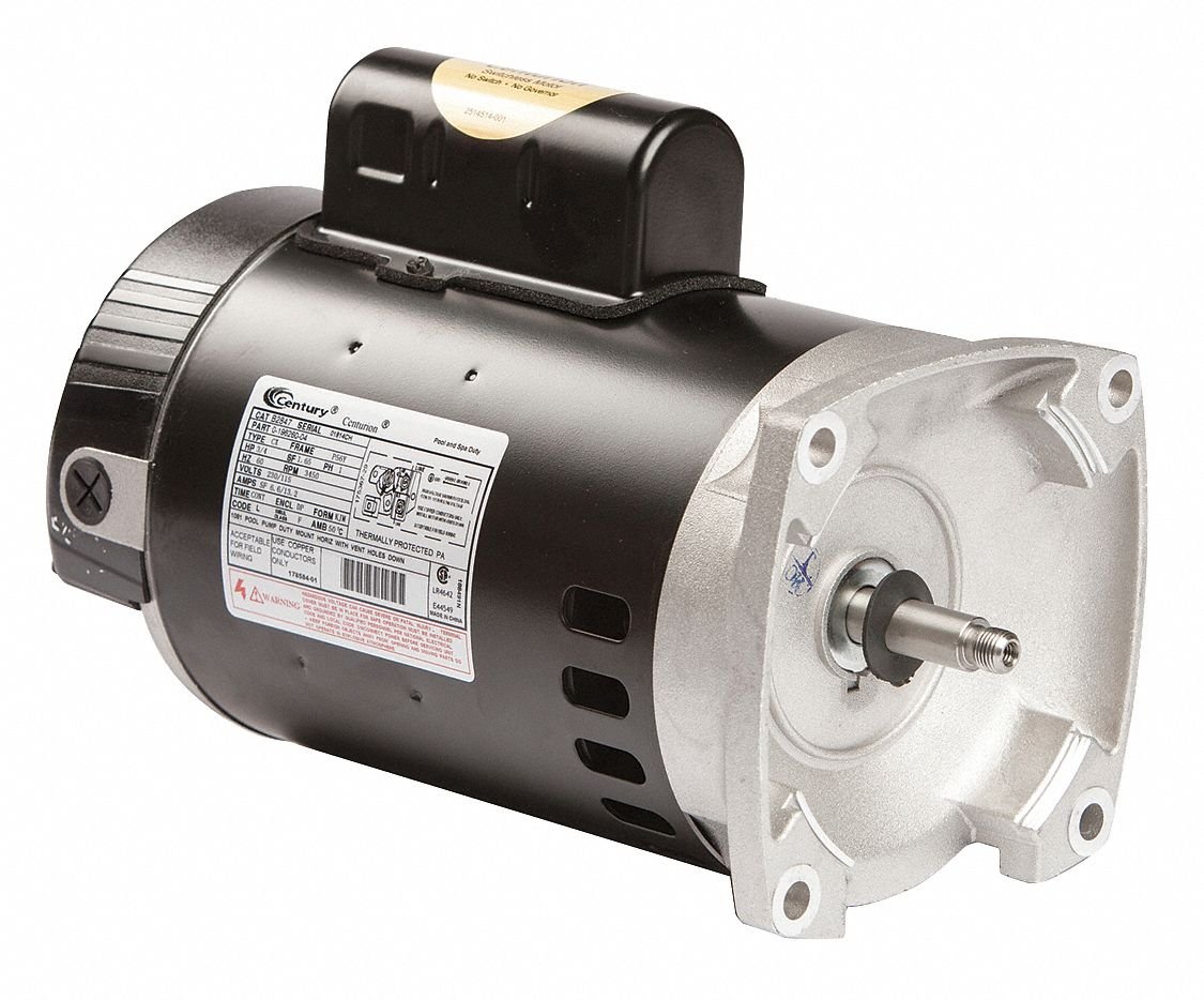 Century 3/4 HP Square Flange Pool Pump Motor, Permanent Split Capacitor, 3450 Nameplate RPM, 115/230 Voltage